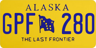 AK license plate GPF280