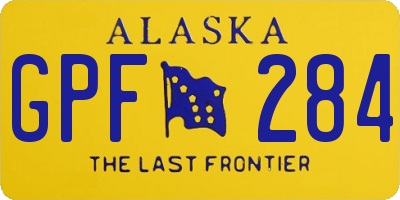 AK license plate GPF284