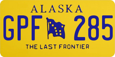 AK license plate GPF285