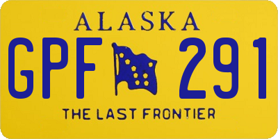 AK license plate GPF291