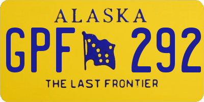 AK license plate GPF292
