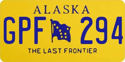 AK license plate GPF294