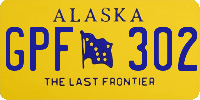 AK license plate GPF302