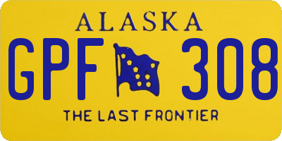 AK license plate GPF308