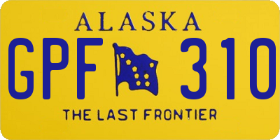 AK license plate GPF310