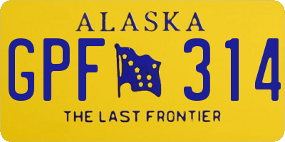 AK license plate GPF314