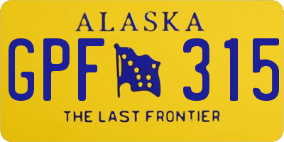 AK license plate GPF315