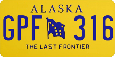 AK license plate GPF316
