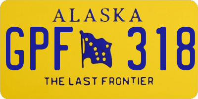 AK license plate GPF318