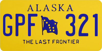 AK license plate GPF321