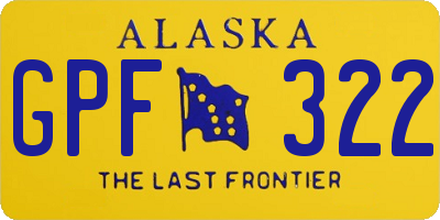 AK license plate GPF322