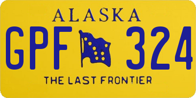 AK license plate GPF324