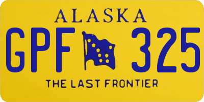 AK license plate GPF325