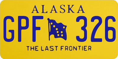 AK license plate GPF326