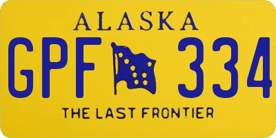 AK license plate GPF334