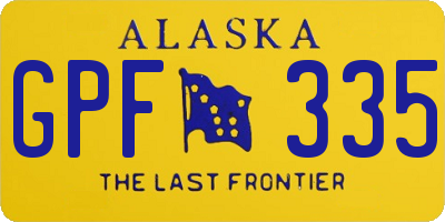 AK license plate GPF335