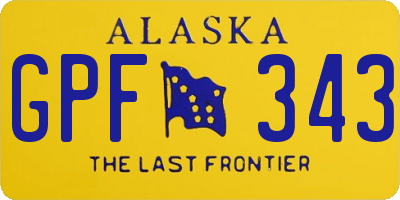 AK license plate GPF343