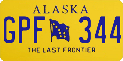 AK license plate GPF344