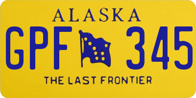 AK license plate GPF345