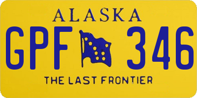 AK license plate GPF346