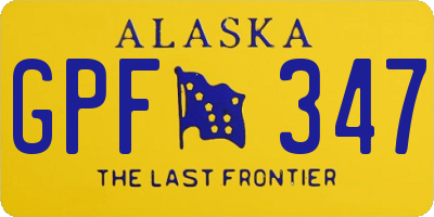 AK license plate GPF347