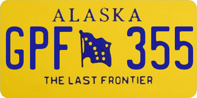 AK license plate GPF355