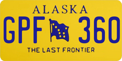 AK license plate GPF360
