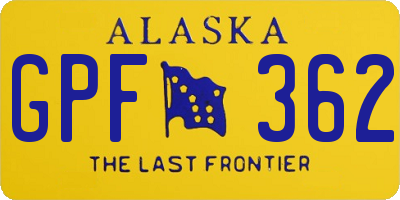AK license plate GPF362