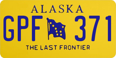 AK license plate GPF371