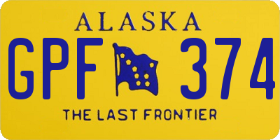 AK license plate GPF374