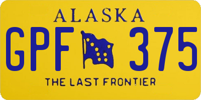 AK license plate GPF375