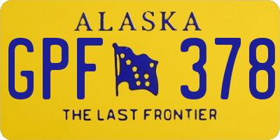 AK license plate GPF378