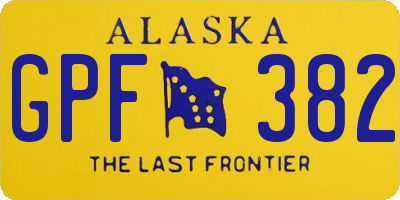 AK license plate GPF382