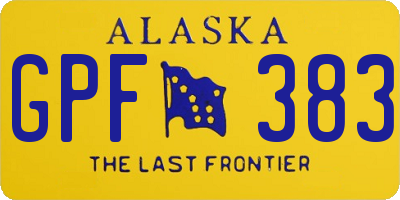 AK license plate GPF383