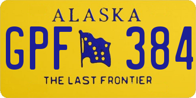 AK license plate GPF384