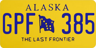 AK license plate GPF385