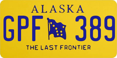 AK license plate GPF389