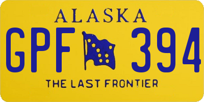 AK license plate GPF394