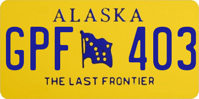 AK license plate GPF403