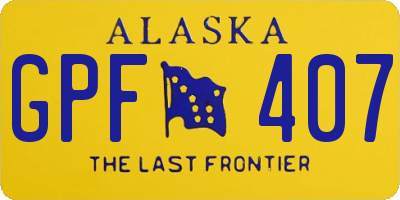 AK license plate GPF407