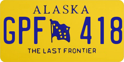 AK license plate GPF418