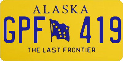 AK license plate GPF419