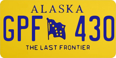 AK license plate GPF430