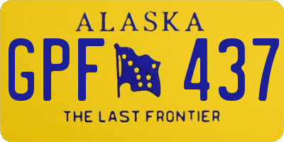 AK license plate GPF437
