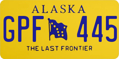 AK license plate GPF445