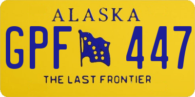 AK license plate GPF447