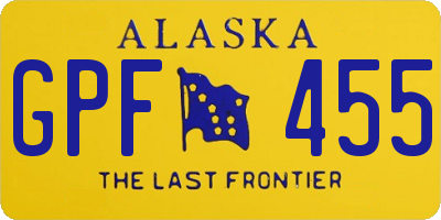 AK license plate GPF455