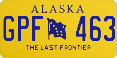 AK license plate GPF463