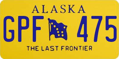 AK license plate GPF475