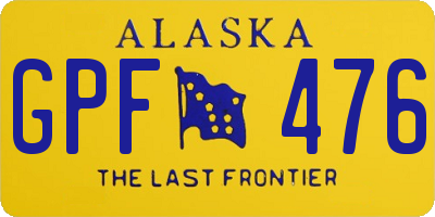 AK license plate GPF476